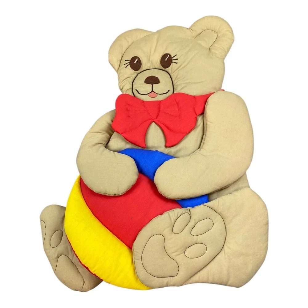 Vintage 90s Bear Flat Plush Wall Hanging Nursery Decor Infant Retro‎ Baby Room
